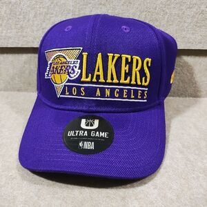 NBA Ultra Game Strapback Lakers Purple and Gold Hat #V